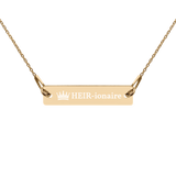 Engraved Silver Bar Chain Necklace